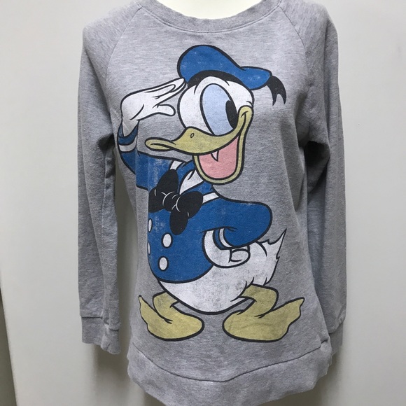 DISNEY SWEATSHIRT M DONALD DUCK SAILOR GRAPHIC GRAY SOFT DISNEYL… - Picture 5 of 9